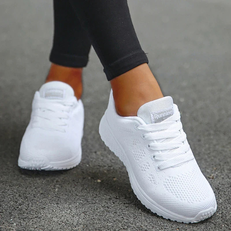 Airy Chic: Women's Breathable Lace-Up Sneakers