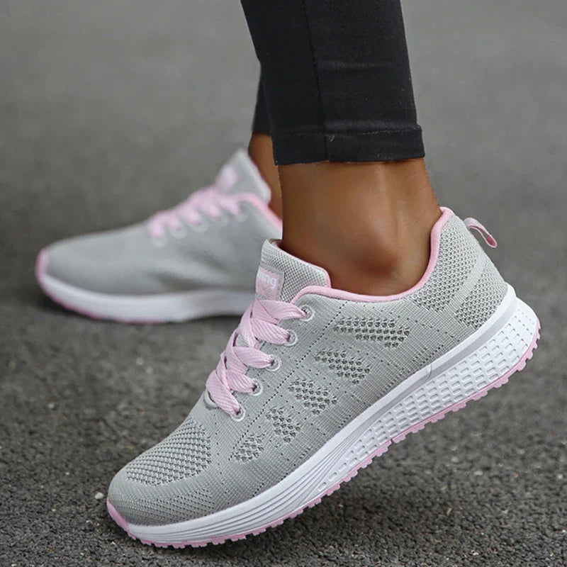 Airy Chic: Women's Breathable Lace-Up Sneakers