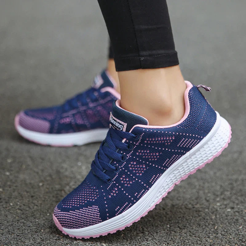 Airy Chic: Women's Breathable Lace-Up Sneakers
