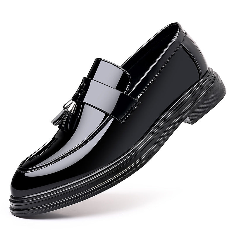 Leather shoes for men, autumn business formal, plus size casual, soft soled, black men's shoes