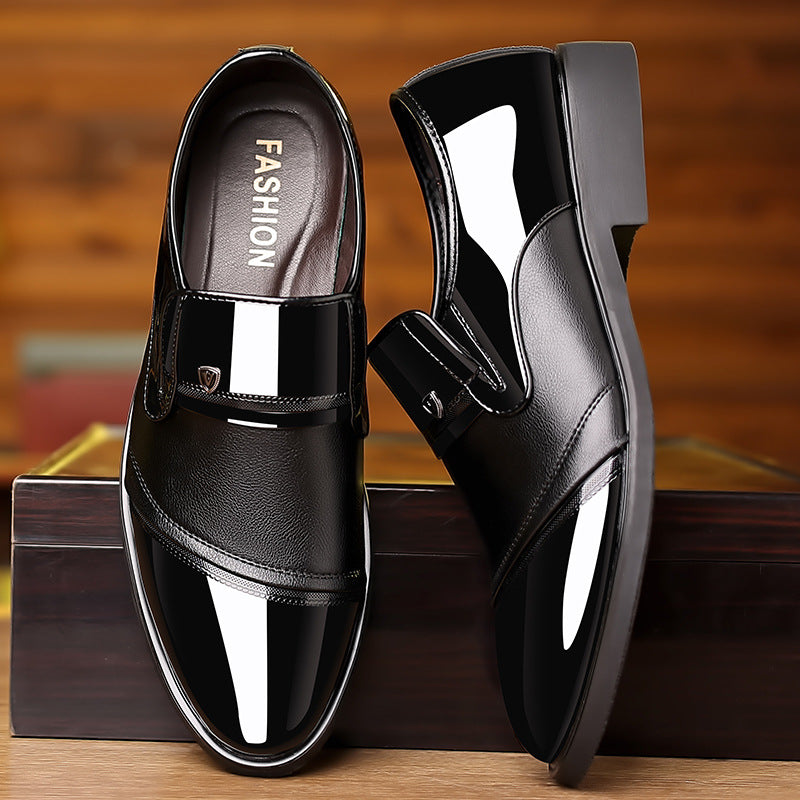 High end shiny business dress leather shoes, height increasing set feet, suit shoes, men's shoes