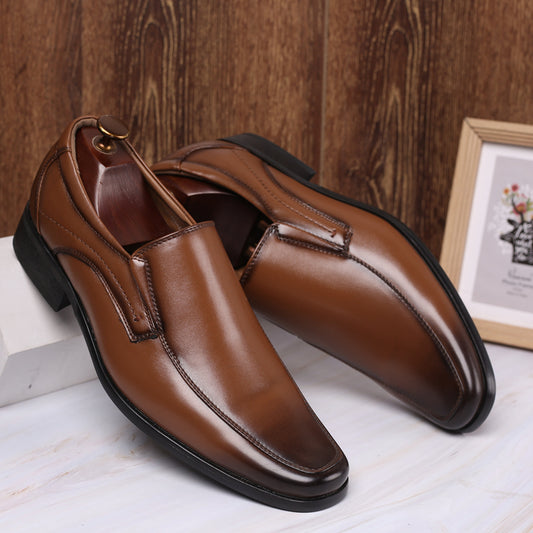 Men's leather shoes, men's color polishing shoes, men's shoes, one foot stepping men's leather shoes, small square toe Japanese men's leather shoes