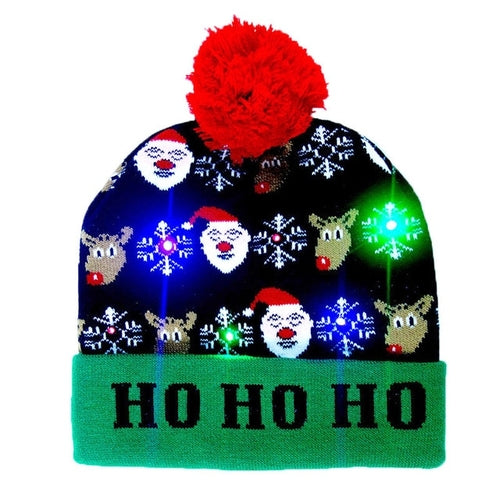 10 Designs LED Christmas Hats Beanie