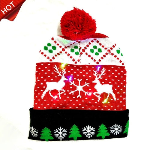 10 Designs LED Christmas Hats Beanie