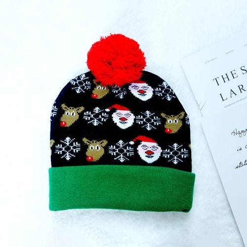 10 Designs LED Christmas Hats Beanie