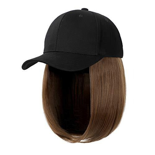 Wig Women's Hooded Wig European and American Personalized Short Straight Hair Chemical Fiber Wig Multi Color Wigs Headcover