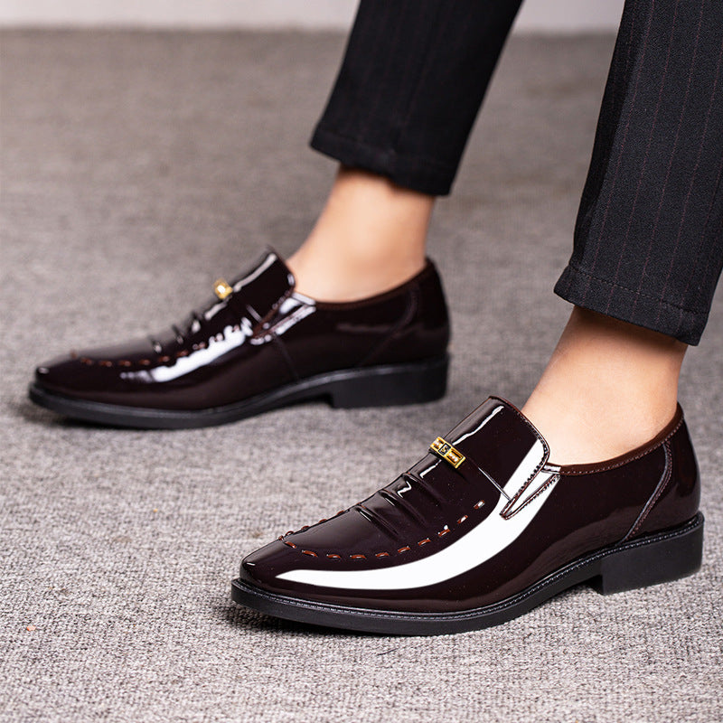 Large size leather shoes, men's breathable Korean style shoes, business formal low cut shoes