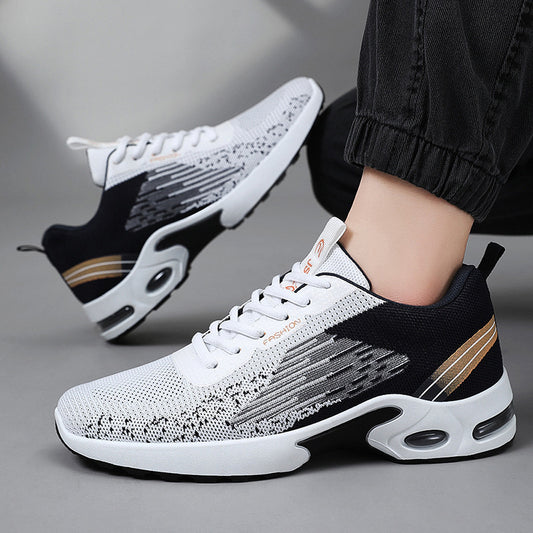 Men's Summer New Flyknit Air Cushion Shoes Cross border Men's Shoes Casual Shoes Sports Shoes Breathable Running Shoes