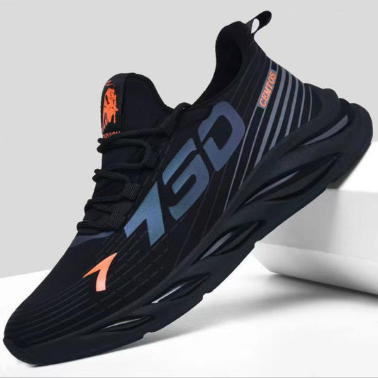 Men's shoes for spring and autumn, breathable, casual sports, men's running, trendy shoes, casual, versatile, thin mesh shoes