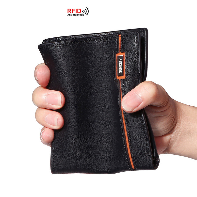 New Korean Youth Leather Zipper Short Men's Wallet Retro US Dollar Wallet