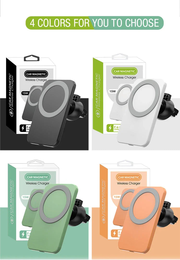 Magnetic Wireless Charger Car 15W Air Vent Car Phone Holder Wireless Charger