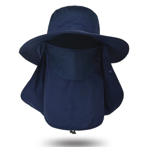 Summer Quick-drying Men Women Hat Outdoor Face Mask Wide Brim Bucket