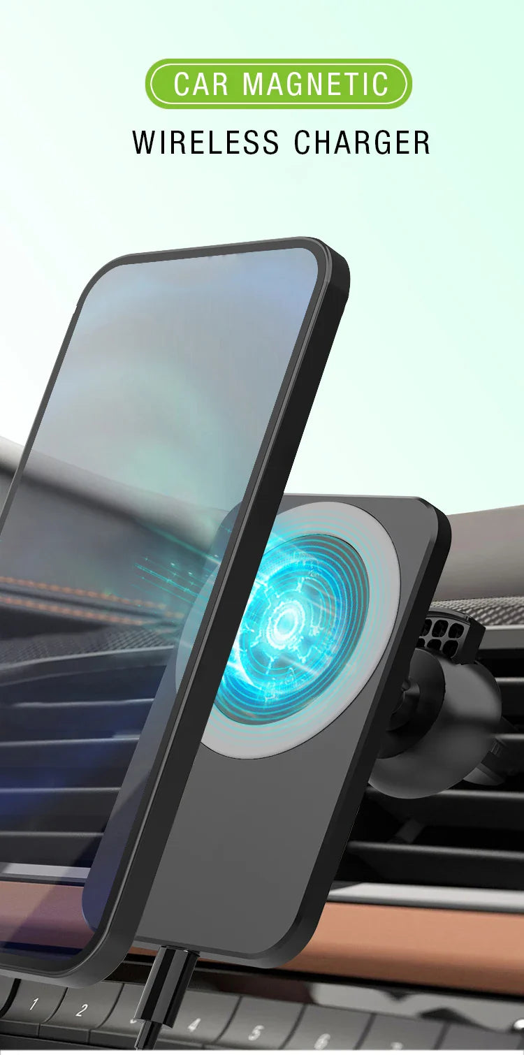 Magnetic Wireless Charger Car 15W Air Vent Car Phone Holder Wireless Charger