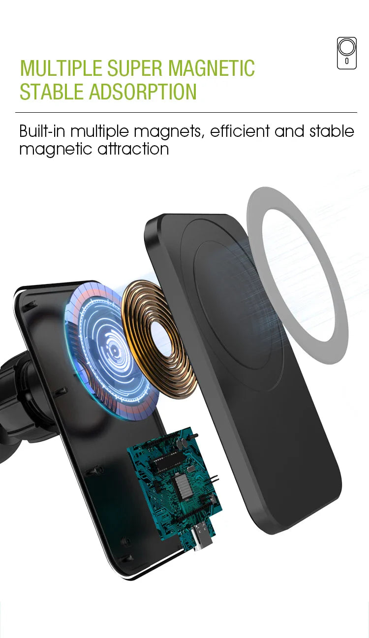 Magnetic Wireless Charger Car 15W Air Vent Car Phone Holder Wireless Charger
