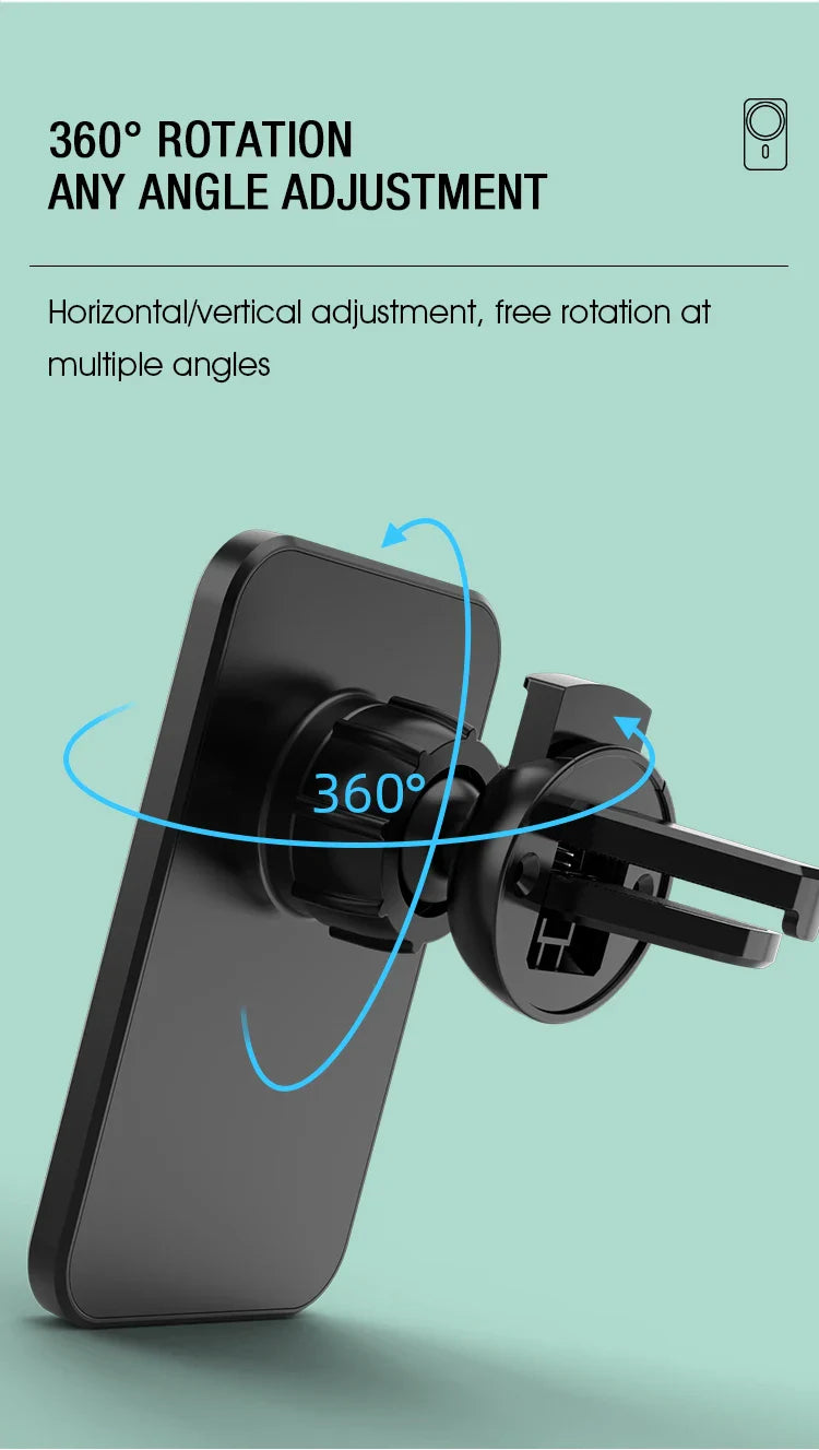Magnetic Wireless Charger Car 15W Air Vent Car Phone Holder Wireless Charger