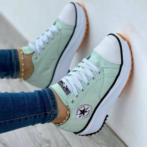 "Trendy Lace-Up Canvas Sport Sneakers | Comfortable & Stylish Footwear for Active Days"