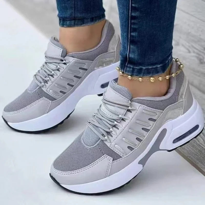 "Women's Chunky Platform Sneakers – Breathable Mesh Casual & Running Shoes"