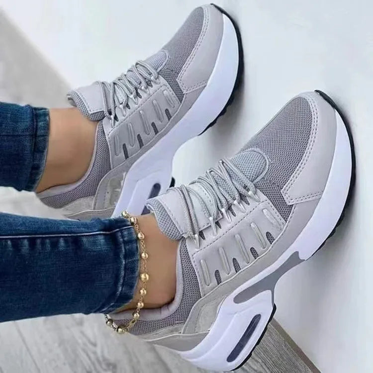 "Women's Chunky Platform Sneakers – Breathable Mesh Casual & Running Shoes"