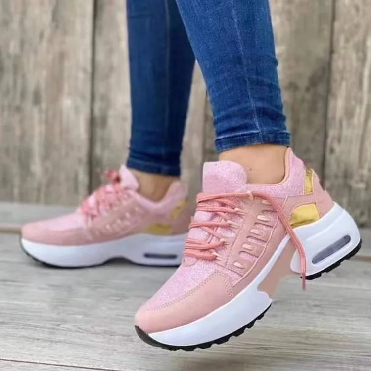 "Women's Chunky Platform Sneakers – Breathable Mesh Casual & Running Shoes"