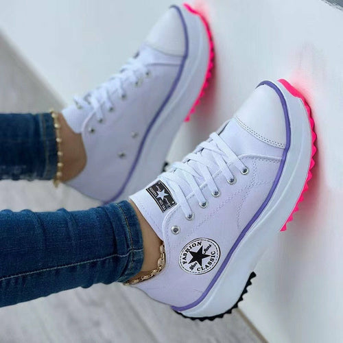 "Trendy Lace-Up Canvas Sport Sneakers | Comfortable & Stylish Footwear for Active Days"