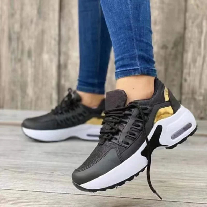 "Women's Chunky Platform Sneakers – Breathable Mesh Casual & Running Shoes"