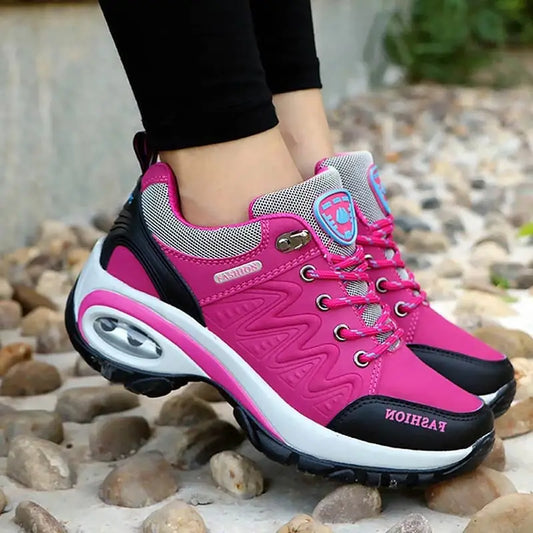 "Women's Fashion Platform Sneakers – Non-Slip Outdoor Hiking & Running Shoes"