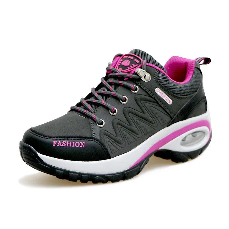 "Women's Fashion Platform Sneakers – Non-Slip Outdoor Hiking & Running Shoes"