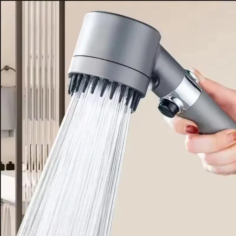 🚿 Three-Speed Adjustable Shower Head – Portable High-Pressure Shower Filter with Head Massage Function | Bathroom Accessories Essential