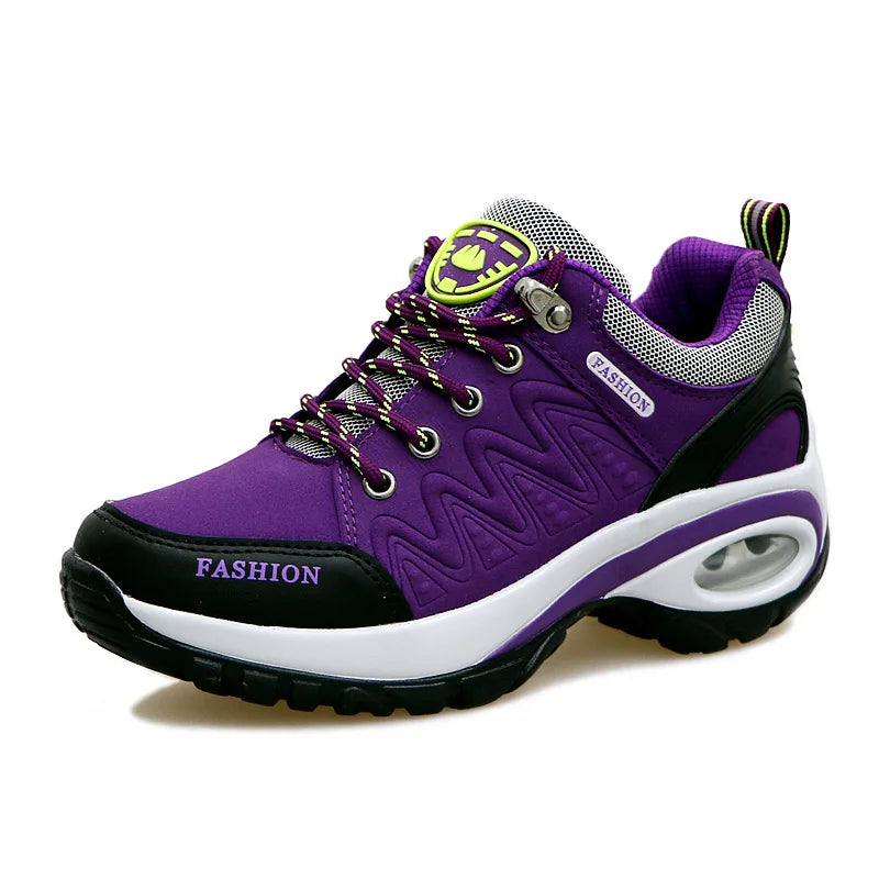 "Women's Fashion Platform Sneakers – Non-Slip Outdoor Hiking & Running Shoes"