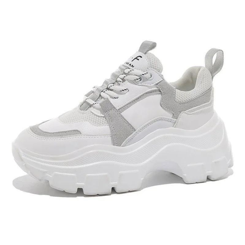 "Women's Height-Increasing Chunky Sneakers – Breathable Casual Shoes for Spring & Autumn"