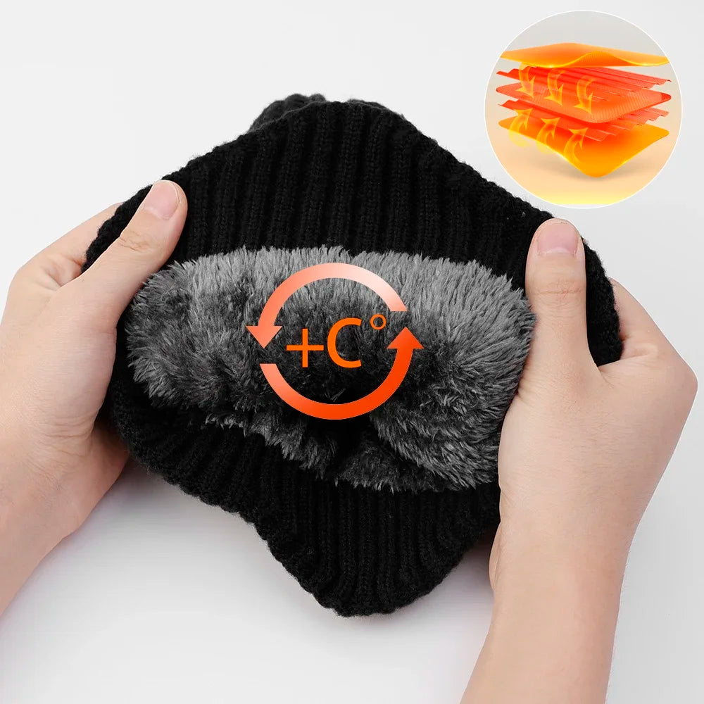 Fashion Winter Hat Scarves Skullies Beanies Men Bonnet Knitted Hats