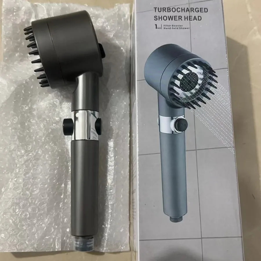 🚿 Three-Speed Adjustable Shower Head – Portable High-Pressure Shower Filter with Head Massage Function | Bathroom Accessories Essential