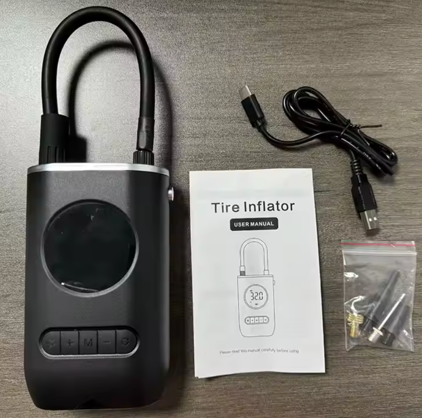 🛞 Portable Wireless Digital Tire Inflator – Multifunctional Electric Air Pump for Cars, Motorcycles, Bikes &amp; More (150 PSI | 2000mAh Dual Battery)