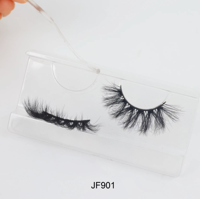 Fake Mink Eye Lash with Custom Eyelash Box 3D  Fluffy Mink Eyelash Full Strip Eye Lashes with applicator