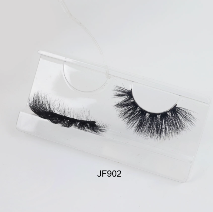 Fake Mink Eye Lash with Custom Eyelash Box 3D  Fluffy Mink Eyelash Full Strip Eye Lashes with applicator