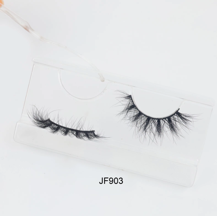 Fake Mink Eye Lash with Custom Eyelash Box 3D  Fluffy Mink Eyelash Full Strip Eye Lashes with applicator