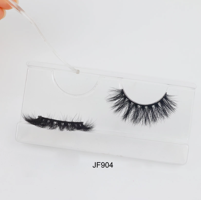 Fake Mink Eye Lash with Custom Eyelash Box 3D  Fluffy Mink Eyelash Full Strip Eye Lashes with applicator