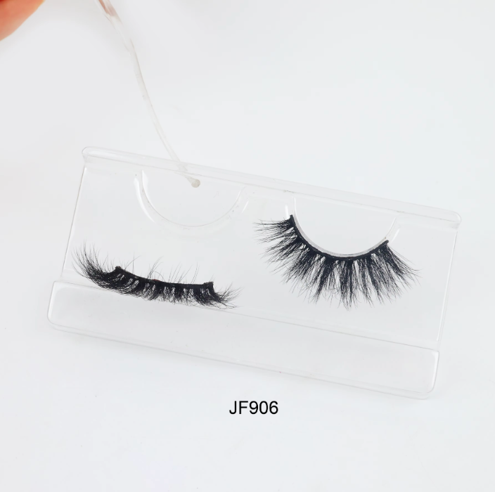 Fake Mink Eye Lash with Custom Eyelash Box 3D  Fluffy Mink Eyelash Full Strip Eye Lashes with applicator