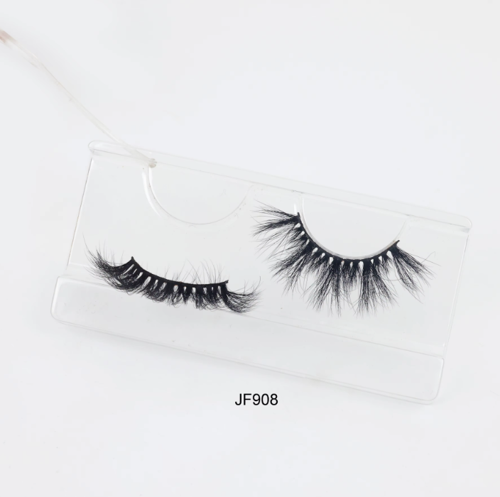 Fake Mink Eye Lash with Custom Eyelash Box 3D  Fluffy Mink Eyelash Full Strip Eye Lashes with applicator