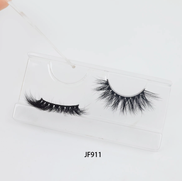 Fake Mink Eye Lash with Custom Eyelash Box 3D  Fluffy Mink Eyelash Full Strip Eye Lashes with applicator