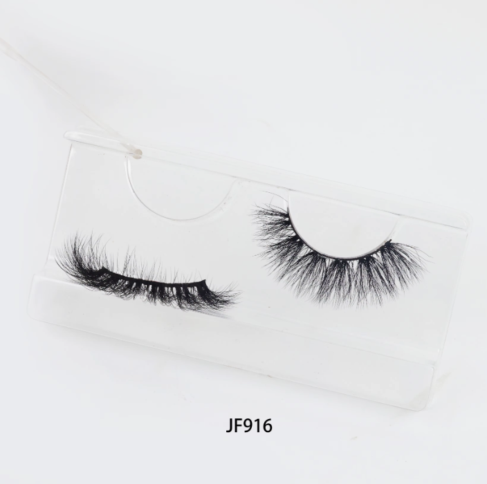 Fake Mink Eye Lash with Custom Eyelash Box 3D  Fluffy Mink Eyelash Full Strip Eye Lashes with applicator