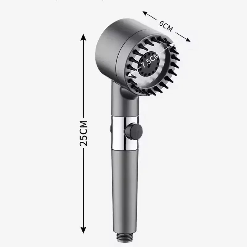 🚿 Three-Speed Adjustable Shower Head – Portable High-Pressure Shower Filter with Head Massage Function | Bathroom Accessories Essential