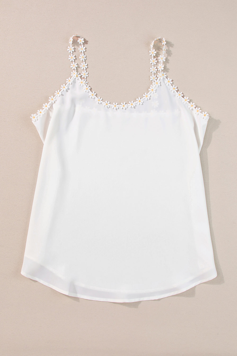 White Daisy Flower Straps Tank Top