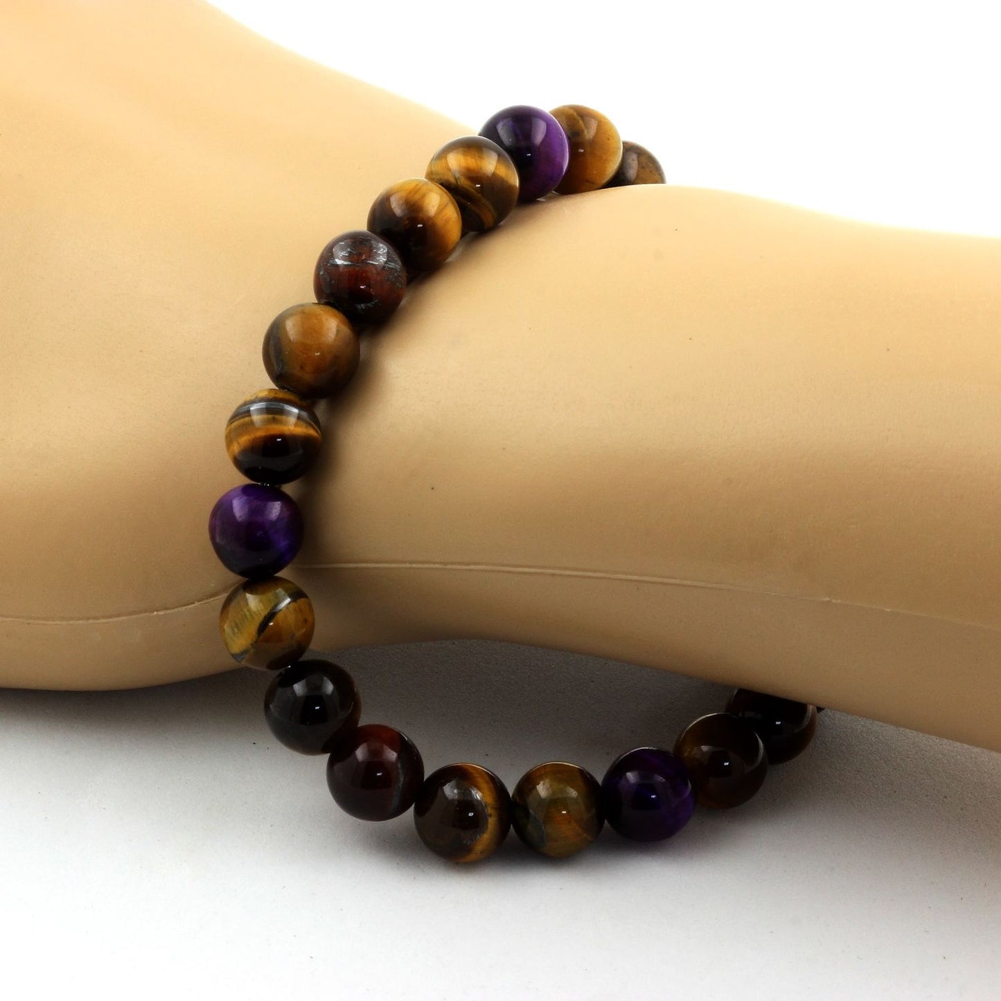 Tiger's Eye + Red Tiger's Eye + Purple Tiger's Eye Bracelet