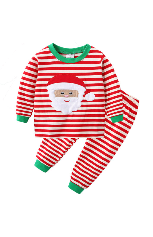 Children's Cotton Crew Neck Long Sleeve Trousers Print Christmas Suit