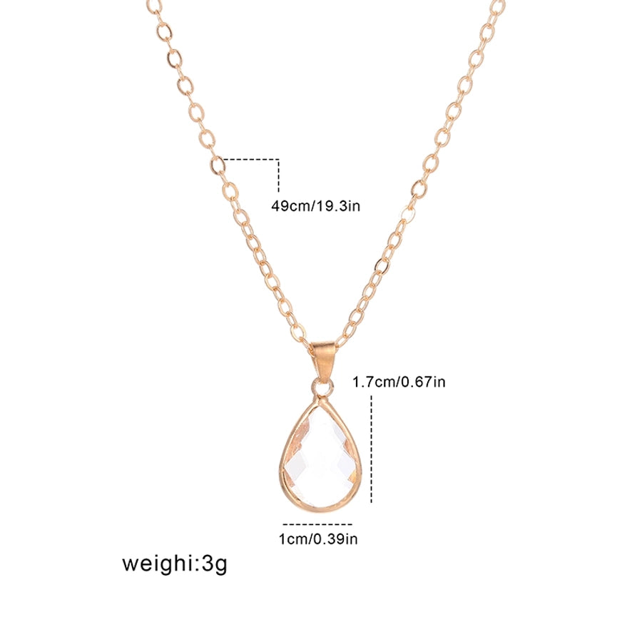 casual modern style water droplets alloy plating inlay zircon 18k gold plated women's pendant necklace