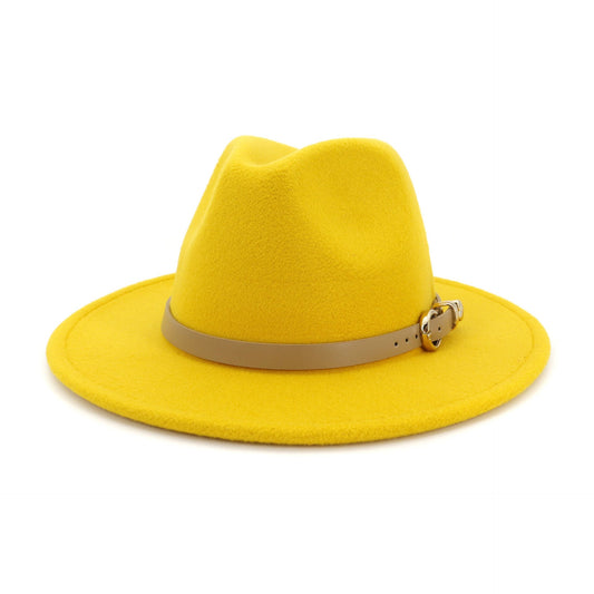 Fashion Unisex Women Men Wool Felt Jazz Fedora Hat with Leather Band